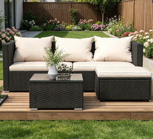 4pcs rattan garden - rattan, furniture