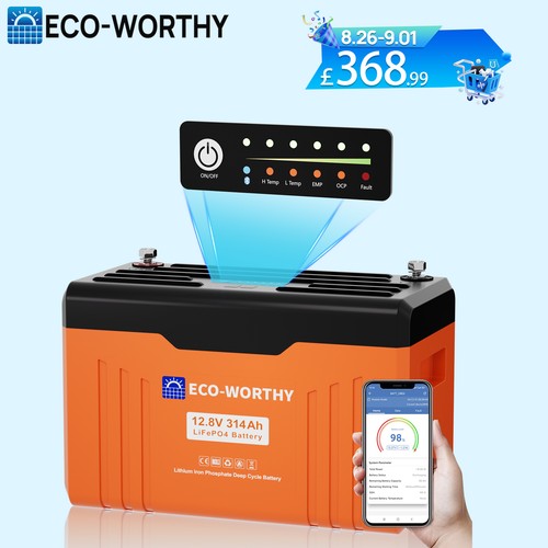 Eco worthy 12v 314ah lifepo4 - 314ah,