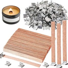 50/100 Set Wooden Wood Candle Wicks Metal Sustainer Candle Making High Quality