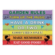 Colourful Garden Rules Sign