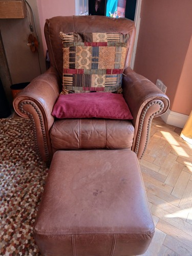 Dfs leather peice suite - leather,