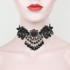 Gothic Victorian Lace Choker Necklace Earrings Costume Party Halloween Cosplay