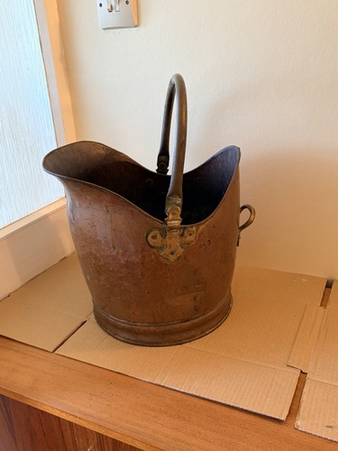 Antique large copper coal - large,