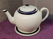 RARE Vintage Alfred Meakin Bleu de Roi 2 Pint Teapot & Stand - VGC