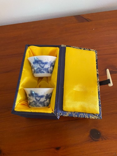 Vintage porcelain sake cups - vintage,