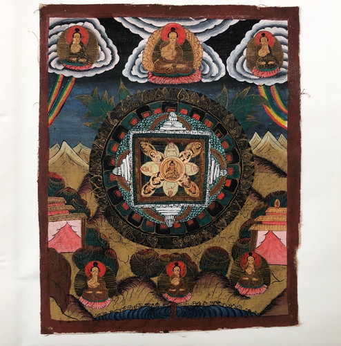 Tibetan thangka mandala - thangka, hand