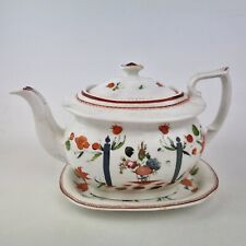 Antique 18thC New Hall Teapot And Stand Pattern 1173 Brian J Penny Collection