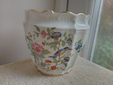 Aynsley Pembroke Plant Pot English Bone China Small Planter 10 cm x 10 cm Vtg