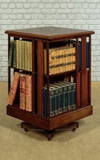 Antique Inlaid Mahogany Revolving Bookcase c.1910
