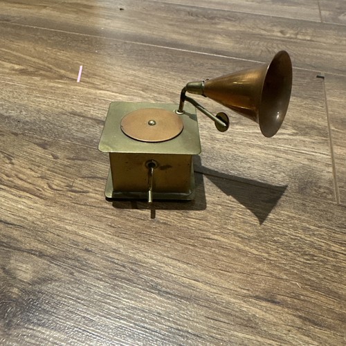 Vintage brass gramophone - vintage,
