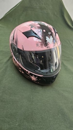 Pink flower motorbike - flower, helmet