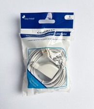 BT Double 5m Telephone Ext Cable (new) + Double Plug (used)