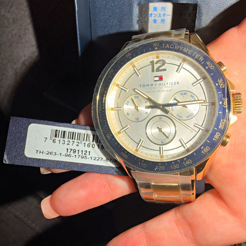 Tommy hilfiger 40mm gold blue - tommy, gold/blue