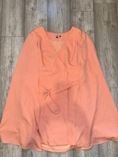 Chi Chi London Women's Pink Mini Cape Dress Size UK 20