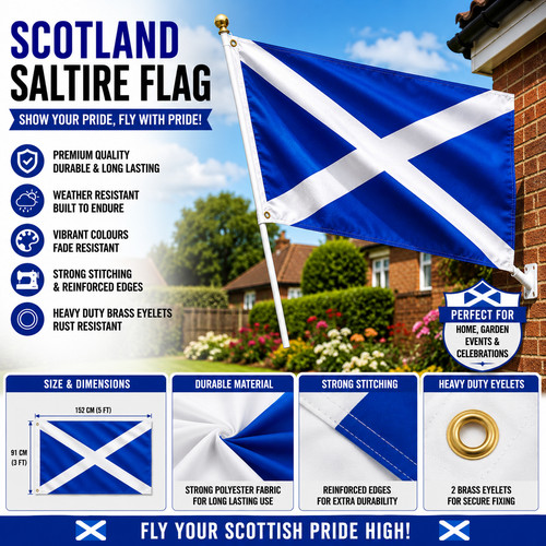 Scotland flag 5x3ft - scotland,