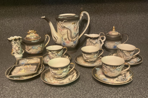 Vintage dragonware moriage tea - vintage,