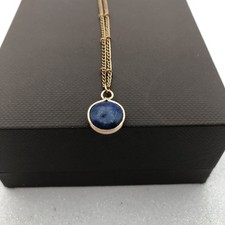 Lapis Lazuli September Birthstone Necklace Gold Tone Beaded Chain Gem Jewellery