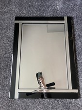 Large bevelled glass Mirror black 