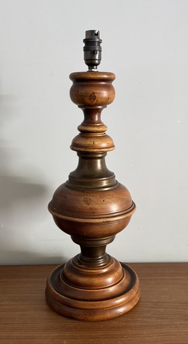 Large teak table lamp - large,
