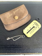 Vintage Salter Pocket Letter Balance Miniature Postal Scales Original Suede Case