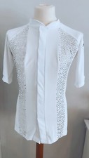 Mens White Latin Dance Shirt