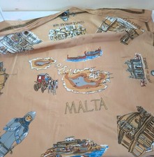 Vintage Malta Souvenir Scarf, Headscarf 
