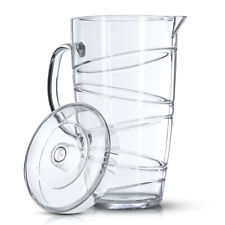 Deluxe Plastic Acrylic Pitcher Jug with Swirl Design Picnic BBQ