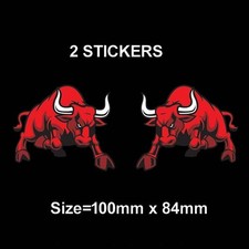 RED ANGRY BULL VINYL STICKER