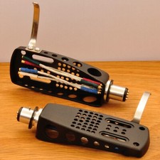 SME /Pioneer /Tonar type Black Aluminium Turntable Headshell +SILVER WIRES 🇬🇧