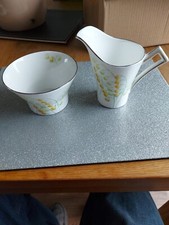 Vintage 1920s Royal Albert Crown China lily of the valley Jug & Sugar Bowl 