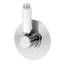 Nuie Selby Round Concealed Wall Mounted Stop Tap Shower Valve Brass Chrome