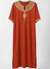 Beautiful Moroccan Gandoura Kaftan Abaya Dress Ladies One Size Eid Multi Colour