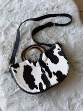 Topshop cow print leather