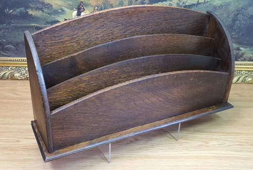 Antique oak letter rack desk - oak,