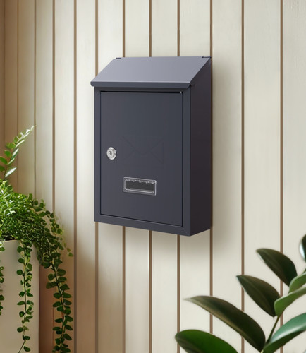 Post box grey wall - grey,