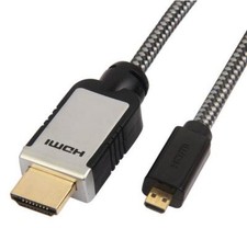 Maplin Pro microHDMI 1080p 4K Resolution Pure Copper Conductors Gold 3D Cable 3M