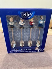 Tetley Tea Collectible Set Tea Fold Collector Spoons Very Rare Brand New 