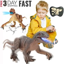 Remote Control Dinosaur Toys for Kids 3-7+, Light Up & Realistic Roaring Sound