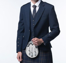 Scottish Navy Blue Wool Kilt