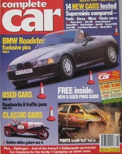 Complete Car magazine 08/1994 featuring Ford GT40, AC Cobra, Ferrari F355, Rover