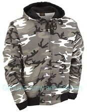 Mens Army Military Urban Camo Zip Hoodie Hooded Skate Punk Jacket  XS-XXXL