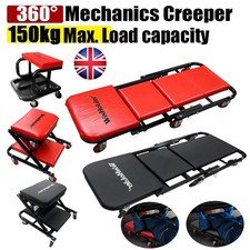 Mechanics Creeper Trolley Stool  Car Workshop Padded  Stool Swivel Wheels Chair