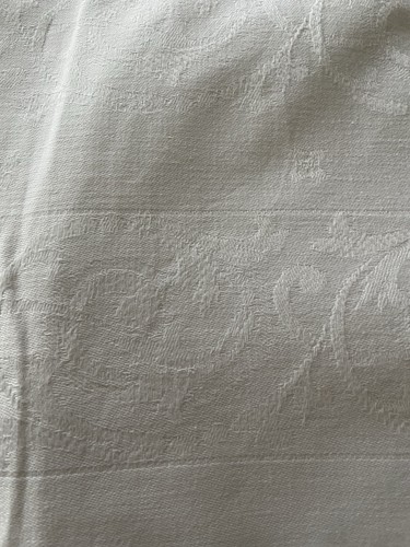 White cotton damask patterned - cotton,