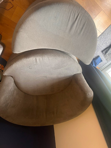 Grey fabric barrelback tub - barrelback,