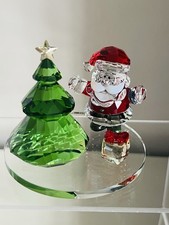 SWAROVSKI CRYSTAL BELL JAR CHRISTMAS TREE AND SANTA 5403170 WITH BOX