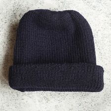Watch Cap Beanie Navy Blue 100% Wool Seamless Made in Scotland