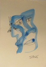 Blue Woman Original Signed