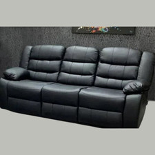 Roma 3 Seater Black & Grey