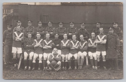 Rppc ww1 military football - rppc,