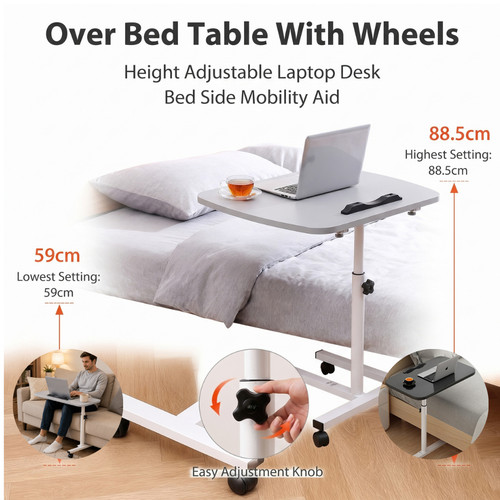 Over bed table with wheels - table,